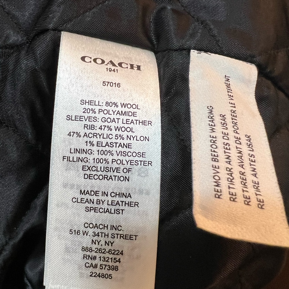 Coach Wool Leather Varsity Jacket RARE! - Picture 11 of 13